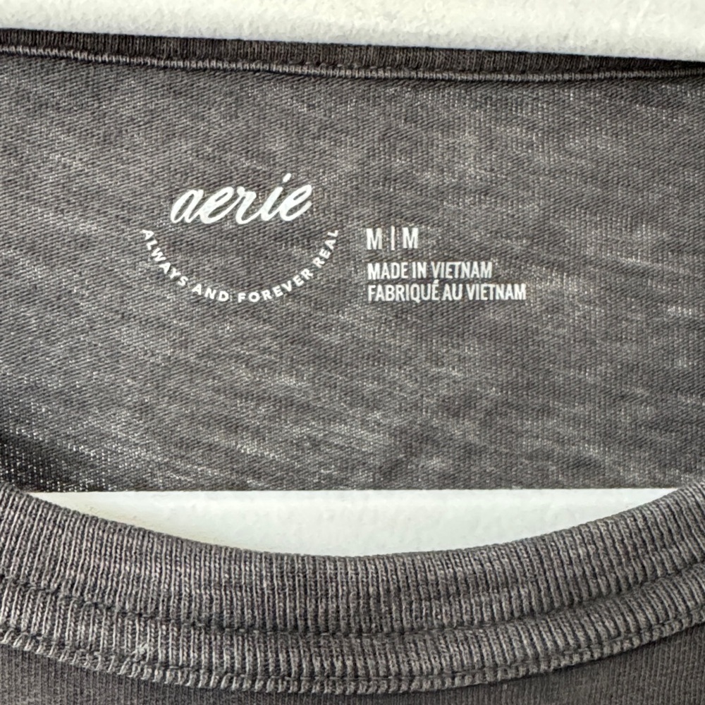 NWT Aerie “Ghosting You” Graphic Tee – Washed Black, Size M - Picture 2 of 10